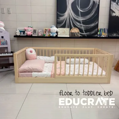 EducratePH Freya Montessori Floor To Toddler Bed / solid pine wood