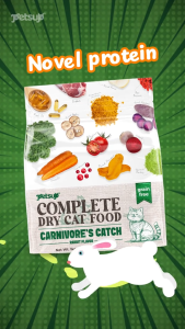 Petsup Carnivores Catch Dry Cat Food 5kg Rabbit Salmon Grain Free Hypoallergenic High Protein Complete Nutrition for Sensitive Digestion Healthy Skin & Coat for Picky Eaters Cats and Kittens