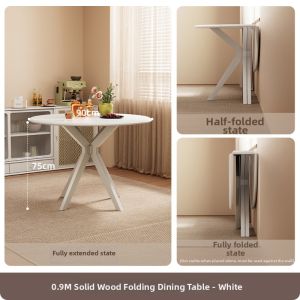 Round Foldable Compact Chinese Style Round Table
