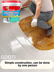 GOOTI Epoxy Marble Paint Colored Sand Self-Leveling Imitation Marble Floor Paint for Indoor Outdoor Cement Floor Tiles Waterproof Wear-Resistant Anti Slip