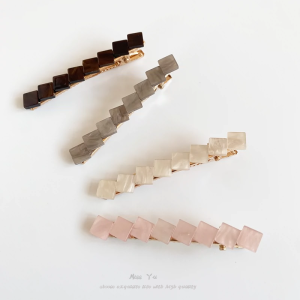 Simple Graceful Small Square Clip Duckbill Clip French Fancy Exquisite Design Barrettes Side Clip Side