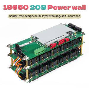 DIY 18650 20S 74V 84V 20A/100A 17S BMS Power wall Solder-free design/multi-layer stacking/self-insurance 74V 18650 Battery Packs Box Layer Build Power Bank DIY Battery Holder Storage For UPS Ebike DIY Uninterruptible power supply/desktop power supply 
