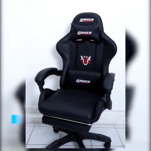 Deli Ergonomic Chair Gaming Chair Computer Chair Soft and breathable cushion Adjustable with Armrest and Footrest BLACK E4949