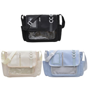 【UEB】Y2K Japanese Crossbody Bag Solid Color Shoulder Bag Transparent Messenger Bag Lightweight for Women Casual Daily Travel
