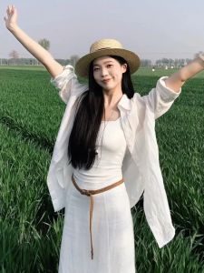 French Style Loose Womens White Shirt Jacket Autumn Winter New Design Sensation Outerwear Elegant Innerwear Top Cotton Blend