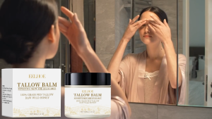 EELHOE 60g Tallow Moisturizing Cream with Honey Castor Oil Hydrating Firming for Dry Skin Long-Lasting Face Body