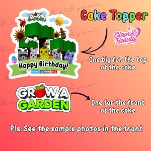 GROW A GARDEN CAKE TOPPER CUPCAKE TOPPER 15-piece Safe paper material Roblox themed design