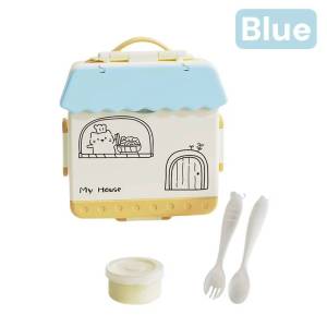 Bento Box for Kids Lunch Containers for Adults with 4 Compartments Sauce Container Utensils Food Picks and Muffin Cups