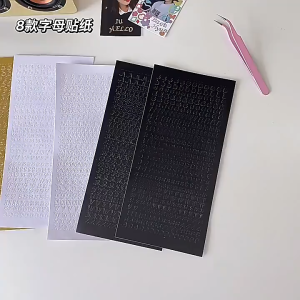 Sticker Chữ Cái & Số Ép Kim Dập Nổi Nhiều Màu - Decal Trang Trí Photocard Toploader Sổ Tay Mới Nhất 2026