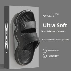Mens Sporty Outdoor Slippers Summer Anti-Slip Deodorant Wear-Resistant Thick Bottom Driving Cool Slippers EVA Material