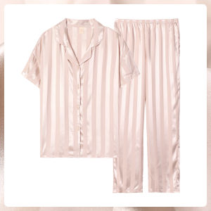 me home wear | New Sleeveless Long Pants Light Weight Stripe Pajamas Set