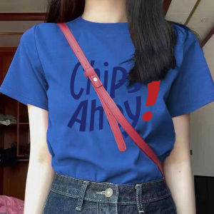 QIANSHUIYIYUN | Cotton Klein Blue Short Sleeve T-Shirt