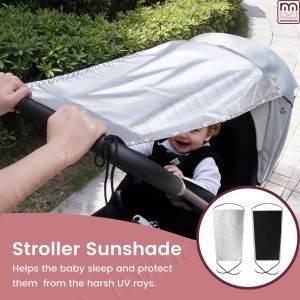 Universal Baby Stroller Sun Shade with Viewing Window Water-Resistant UPF Sun Protection for Full Coverage