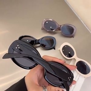 ELSA Kacamata Hitam Oval Kecil Mode Baru Wanita Kacamata Maudy Hitam Berkendara Vintage 3535