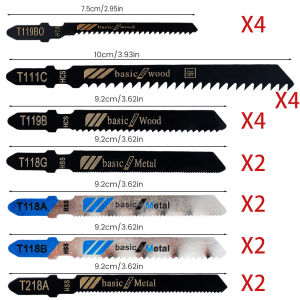 10/20Pcs Jigsaw Blades Jig Saw Blades Assorted T-Shaft HCS Jig Saw Blades for Wood Metal Plastic Cutting Home Decoration Tool