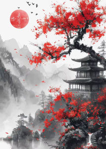 BILIBILI | 60X75cm Oil Painting By Numbers Samurai Warrior Red Moon On Canvas DIY Paint by numbers Frameless Digital Painting Home Decor