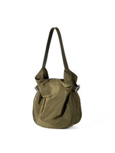 Dotlyn2025 Lightweight Nylon Bucket Shoulder Bag Simple Commuter Work Bag Korean Style Handbag Womens Fashion Accessory