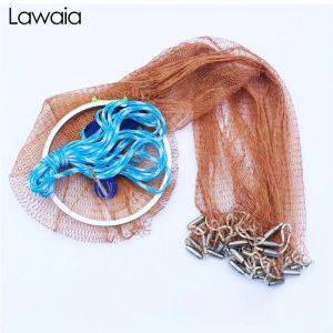 Lawaia USA Casting Net 1.8M-7.2M With Sinker Outdoor Water Sports Hand Throw Network Small Mesh Hand Throw Landing Fish Net Tool
