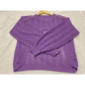 OUTFIT RAJUT Sweater Atasan Wanita Outer Crop Top Yura Ballon Motif Jaring / 2 ukuran