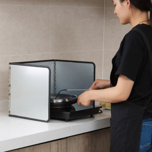 Home Use Gas Stove Zinc Coated Oil Barrier Heat Insulation Board Kitchen Cooking Oil Separation Board Splash Proof Oil Shield