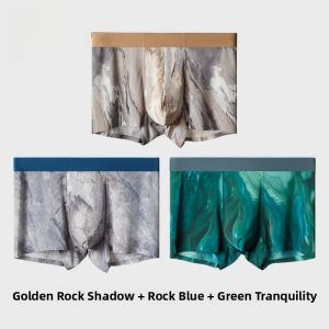 miiow | Mens Ice Silk Quick Dry Ultra Thin Boxer Shorts Breathable Comfortable Antibacterial Large Size Seamless Underwear Summer Heat