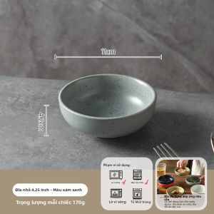 Đĩa Sứ Nhỏ Nhật Bản cho Sử Dụng tại Nhà - Bát Gia Vị Phong Cách Retro