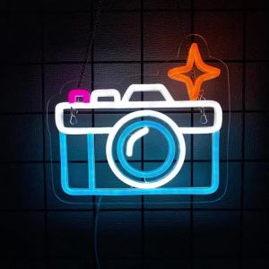 Camera Neon Sign For Wall DecorLed Neon Light For PartyCafe ShopPhoto StudioLiving Room DecorEnthusiasts Birthday Gift