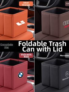Collapsible High-End Creative Car Use Trash Can With Lid