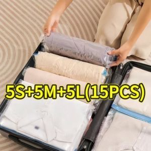 Travel Compression Bags Roll Up Travel Space Saver Bags for Luggage Cruise Ship Essentials Cothes Folding Compressed Bag
