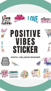 [KW] 50 pcs Positive Vibes Stickers – Uplifting & Motivational Aesthetic Stickers for Laptops Journals | Scrapbook Sticker