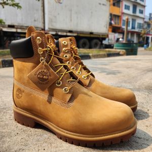 Sepatu Boots Pria Authentic Timberland 6 Inch Prem Wheat YELLOW Waterproof ( Tahan Air ) Boots Genuine Leather