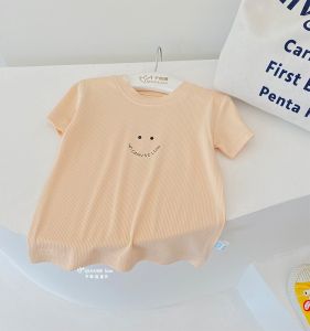 Infant Mask T-shirt Baby Elastic Comfortable Spring and Summer Infant Mask T-shirt Bottoming Shirt Boys and Girls Short Sleeve