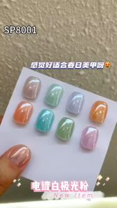 电镀月光粉New Moon Powder Pearl Mirror Powder Nail Art 海莉同款镜面美甲魔镜粉电镀白极光粉仙气显白珍珠粉镜面粉月光粉
