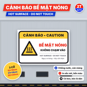 Tem Cảnh Báo Bề Mặt Nóng Không Chạm Vào Hot Surface Decal Dán Lò Nướng Bếp Máy Móc Chống Nước Có Keo