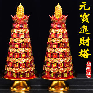 Gold Yuanbao Temple Home Chocolate Candy Sugar Tower Offering Buddha Front Lotus Candy Tower Festive Decorations Supplies