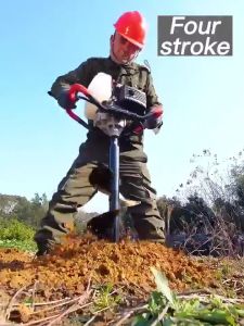 Gasoline 2 Stroke Earth Ground Auger Drill Machine Post Hole Digger With 100MM/150MM/200MM Bits