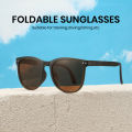 [Local] Cyxus Foldable Polarized Sunglasses for Women Portable Lightweight Folding Sun Glasses UV Protection Day-View Sunscreen Protective Flexible TR Frame Outdoor Travel Unisex 1019. 