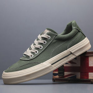 Mens Canvas Slip-On Shoes Low-Top Breathable Anti-Slip Casual Shoes Korean Style Simple Trendy Shoes Fall Season 2025