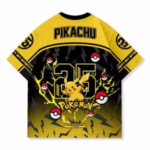 Bandai | Summer 2026 Pokemon Pikachu "No. 25 Electric" Baseball Suit Themed 3D Printed Breathable Quick Drying T-shirt Adult Parent Top