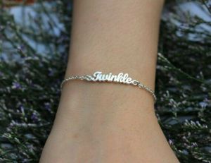 (BISA COD) PROMO! GELANG NAMA GOLD TITANIUM FASHION WANITA INISIAL LAPIS EMAS