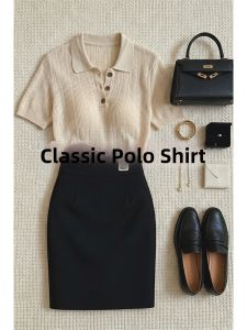 V.C.I | Vintage French Style Linen Blend Polo Shirt Women Short Sleeve