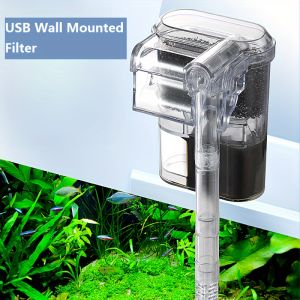 Hang-On-Back Aquarium Filter - 5V USB Powered Compact Waterfall Filter 2.5W 250L/H Suitable for 1-5 Gallon 30cm Fish Tanks
