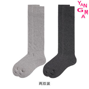 Ballet Style Womens Long Tube Socks White Chunky Socks Autumn Match Small Leather Shoes Mid-Calf Slim Leg Socks