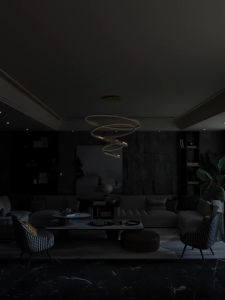 Modern Chandelier Dimmable LED Chandelier Big Chandeliers Gold 5 Rings Chandeliers Dimmable Pendant Light High Ceiling Adjustable Ceiling Light Fixture Suitable For Living Room Staircase With Remote Control