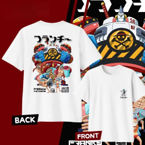 Bandai | 2026 Summer Anime One Piece Franky Printed Cotton T-shirt Kids/Mens/Womens Harajuku Clothing Fashion Casual Street T-shirt Y2k