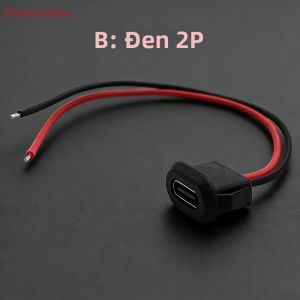 1PC 10CM ChengHaoRan Type-C Nữ Cắm Với PH2.0 Ổ Cắm Hình Elip Miệng USB Chống Nước Đế Đuôi Cắm Cho Ô Tô