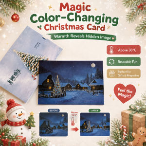 Cute Christmas Magic Card Color Changing Greeting Card Fun Surprise Gift for Kids Family Friends