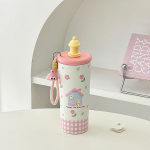 Thermal Insulation Suction Straw Portable Water Bottle
