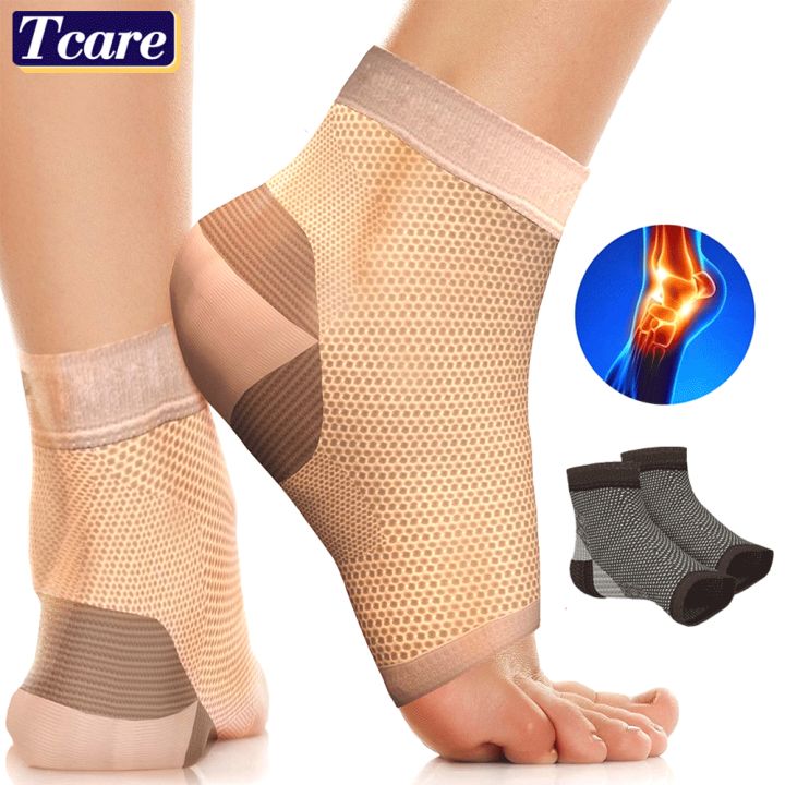 1 Pair Sports Ankle Brace Plantar Fasciitis Sleeves with Arch Support ...