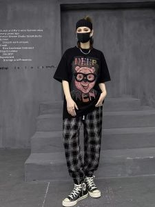 Cute Sweet Summer Womens T-shirt Loose Fit Short Sleeve Printed Slimming Versatile Korean Style Commute Regular Length